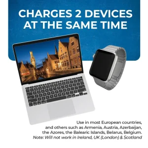 European Travel Adapter - 2 in 1 - Type C - Compact Design (DB-9C) - view 5