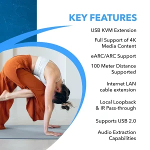 4K HDBaseT 3.0 HDMI™ Extender (Loop, USB, eARC, LAN) - 400ft (cat6)-UHD-EXB350EAU-K - view 7