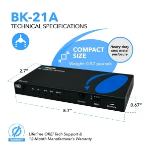 8K 2-port HDMI™ Switch (Audio Extract)-BK-21A - view 5