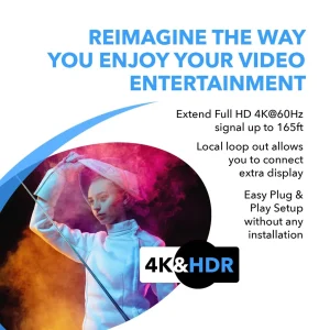 4K@60hz HDMI™ Extender (Loop, IR) - 165ft (cat6) (UHD-EX165H-K) - view 6