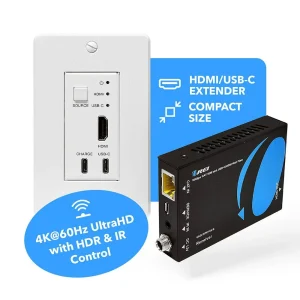 4K HDMI™ & USB-C Extender with Wall Plate (TX) - 165ft (cat6)-UHD-WPE165-K - view 2