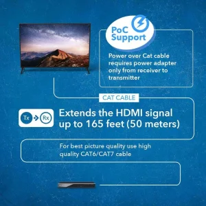 4K HDMI™ & USB-C Extender with Wall Plate (TX) - 165ft (cat6)-UHD-WPE165-K - view 4