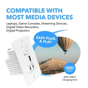 4K HDMI™ & USB-C Extender with Wall Plate (TX) - 165ft (cat6)-UHD-WPE165-K - view 7