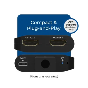 4K@60Hz 1x2 HDMI™ Splitter (Downscaler, Pigtail)-UHDS-102C - view 2