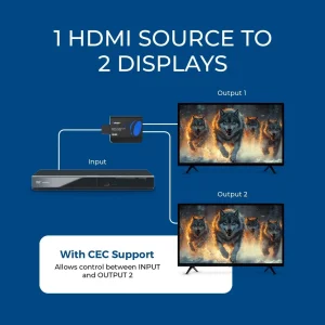 4K@60Hz 1x2 HDMI™ Splitter (Downscaler, Pigtail)-UHDS-102C - view 7