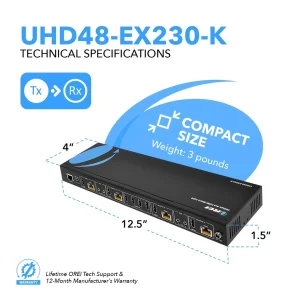 4K@60hz 4x4 HDMI Matrix Extender (Loop) 230ft (cat6)-UHD48-EX230-K - view 5
