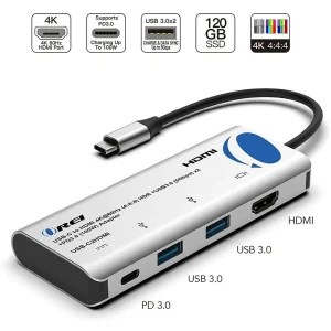 HDMI-C to HDMI Hub 4K@60Hz Adapter USB 3.0 x 2 + USB-C PD 3.0 (100W) - Thunderbolt 3, Extend Display - view 2