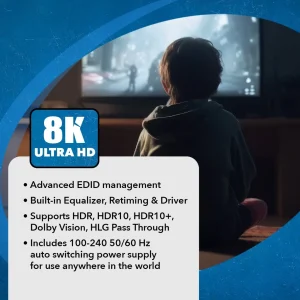 8K 1x4 HDMI™ Splitter (Downscaler, Audio Extract)-BK-104A - view 8