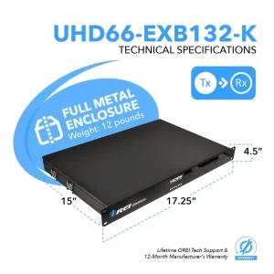 4K 6x4 HDMI HDBaseT Matrix Over CAT6/7 up to 132 Feet, 18Gbps Bandwidth with HDR, IR Control (UHD66-EXB132-K) - view 5