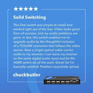 4K HDMI Switcher 4 x 1 Switch with ARC Audio Extractor (HDS-401) - view 9