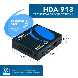 4K HDMI™ Audio Extractor & Decoder (3.5mm, Optical)-HDA-913 - view 5