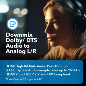 4K HDMI™ Audio Extractor & Decoder (3.5mm, Optical)-HDA-913 - view 7