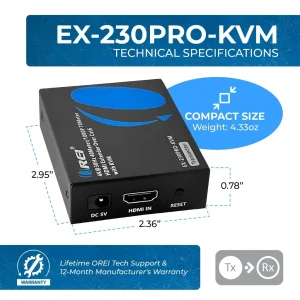 4K@30Hz HDMI™ Extender (KVM) - 130ft (cat6)-EX-230PRO-KVM - view 5