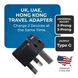 UK, Hong Kong Travel Adapter - 2 in 1 - Type G - Compact Design (DB-7) - view 3