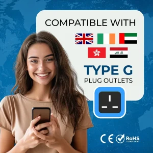 UK, Hong Kong Travel Adapter - 2 in 1 - Type G - Compact Design (DB-7) - view 6