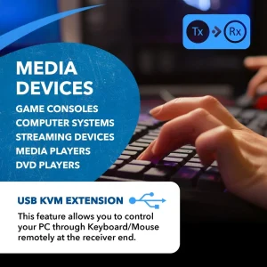 4K HDBaseT HDMI™ Extender (KVM, Bi-IR) - 400ft (cat6)-UHD-EXB400-KVM - view 6