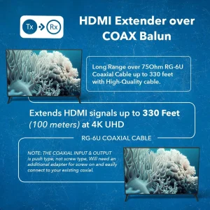 4K@60hz HDMI™ Extender (Loop, Bi-IR) - 330ft (coaxial)-CO-UHD330-K - view 4