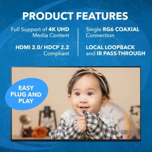 4K@60hz HDMI™ Extender (Loop, Bi-IR) - 330ft (coaxial)-CO-UHD330-K - view 8