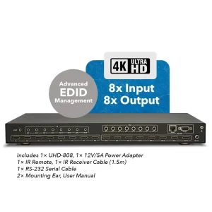 4K@60hz 8x8 HDMI™ Matrix (Audio Extract)-UHD-808 - view 2