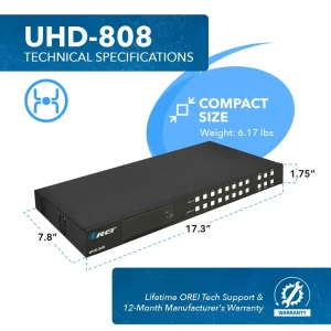 4K@60hz 8x8 HDMI™ Matrix (Audio Extract)-UHD-808 - view 5