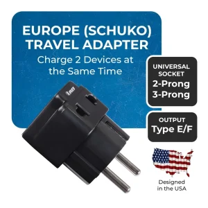 Germany, France Travel Adapter - 2 in 1 - Type E/F - Compact Design (DB-9) - view 10