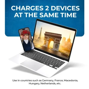 Germany, France Travel Adapter - 2 in 1 - Type E/F - Compact Design (DB-9) - view 12