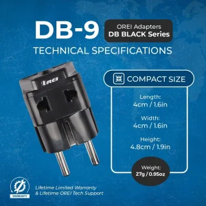 Germany, France Travel Adapter - 2 in 1 - Type E/F - Compact Design (DB-9) - view 17