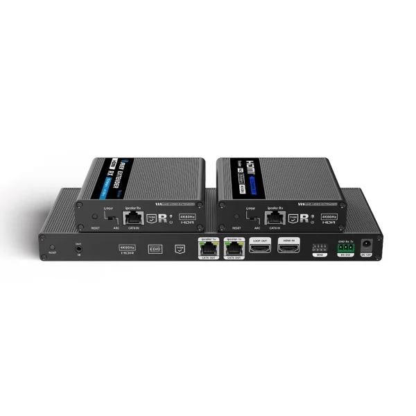 4K@60hz 1x2 HDMI™ Extender Splitter (Loop, IR) - 230ft (cat6) (UHD12-IPC230-K)