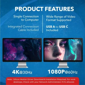 SplitExtend® USB to HDMI Dual Display Adapter-USBC2HDMI2 - view 7