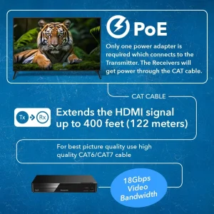4K HDBaseT 1x2 HDMI™ Extender Splitter (Loop, Bi-IR) - 400ft (Cat6) (UHD12-EXB400-K) - view 4