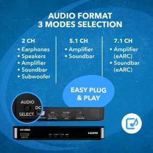 Dual HDMI eARC Audio Extractor 4K@60Hz with Optical Port & 3.5mm jack, 18Gbps bandwidth (HDA-931) - view 8