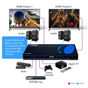 4K@60hz 4x2 HDMI™ Matrix (Seamless, Audio Extract, MultiView)-UHD-402MV - view 3