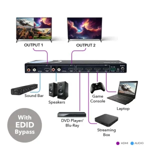 4K@60hz 4x2 HDMI™ Matrix (Seamless, Audio Extract, MultiView)-UHD-402MV - view 4