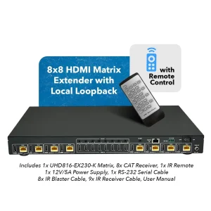 4K@60Hz 8x8 HDMI™ Extender Matrix (Loop) - 230ft (Cat6) (UHD816-EX230-K) - view 9