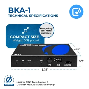 8K HDMI™ or eARC Audio Extractor (3.5mm, Optical)-BKA-1 - view 5