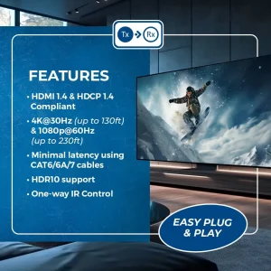 4K@30hz HDMI™ Extender (IR) - 130ft (cat6)-EX-230PRO - view 7