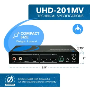 4K@60hz 2-port HDMI™ Seamless Switch w/ Multi Viewer (Audio Extract)-UHD-201MV - view 5