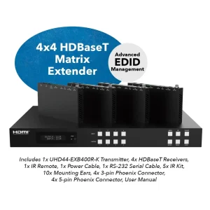 4K HDBaseT 4x4 HDMI™ Extender Matrix (Loop) - 400ft (cat6)- (UHD44-EXB400R-K) - view 8