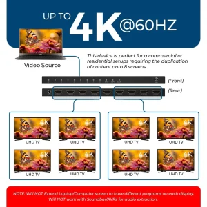 4K@60Hz 1x8 HDMI Splitter (Downscaler) UHD-PRO108 - view 2