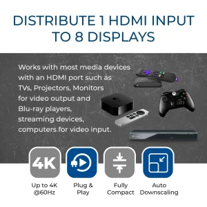 4K@60Hz 1x8 HDMI Splitter (Downscaler) UHD-PRO108 - view 6