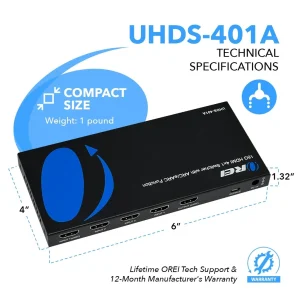 4K@60Hz 4-port HDMI™ Switch (Audio Extract) (UHDS-401A-O) - view 5