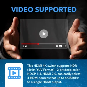 4K@60Hz 4-port HDMI™ Switch (Audio Extract) (UHDS-401A-O) - view 7