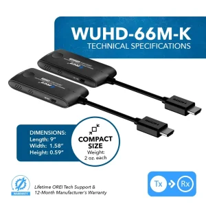 4K@60hz Wireless HDMI™ Extender - 65ft (WUHD-66M-K) - view 5