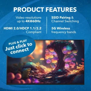 4K@60hz Wireless HDMI™ Extender (Loop, IR) - 165ft (WUHD-165-K) - view 7