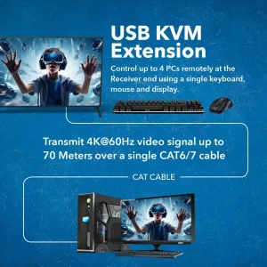 4K@60Hz 4x1 HDMI™ Extender Switch (KVM) - 230ft (cat6)-UHD41-EX230-KVM - view 4