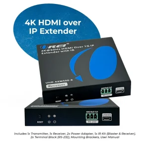 4K@60hz HDMI™ Extender (Over 1G IP, Loop, IR) - 500ft (cat6) (UHD-EXM500-K) - view 10