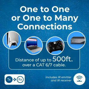 4K@60hz HDMI™ Extender (Over 1G IP, Loop, IR) - 500ft (cat6) (UHD-EXM500-K) - view 8