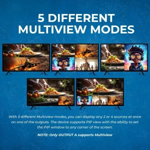 4K@30hz 4x2 HDMI™ Matrix (Seamless, Audio Extract, MultiView)-HDS-402MV - view 4
