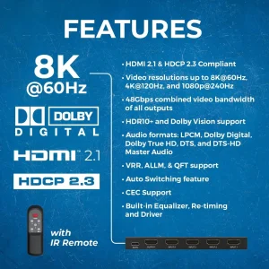 8K 4-port HDMI™ Switch-BK-401S - view 3