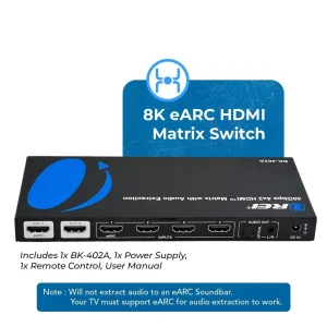 8K 4x2 HDMI™ Matrix (Audio Extract, eARC)-BK-402A - view 10